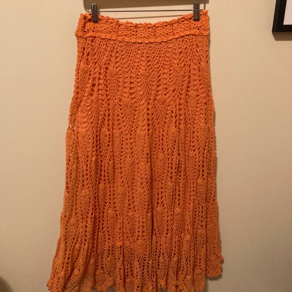 Free People Orange Maxi Skirt - Picture 9 of 11